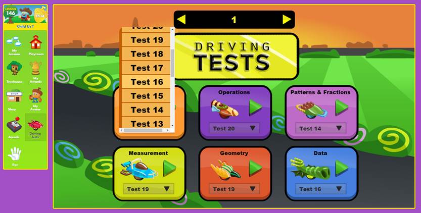 maths games driving tests
